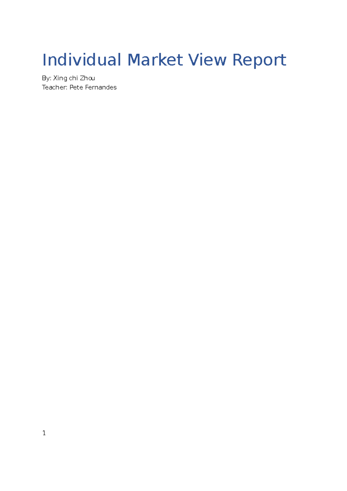 AUD JYP Individual Market View Report - 1002 - RMIT University - Studocu