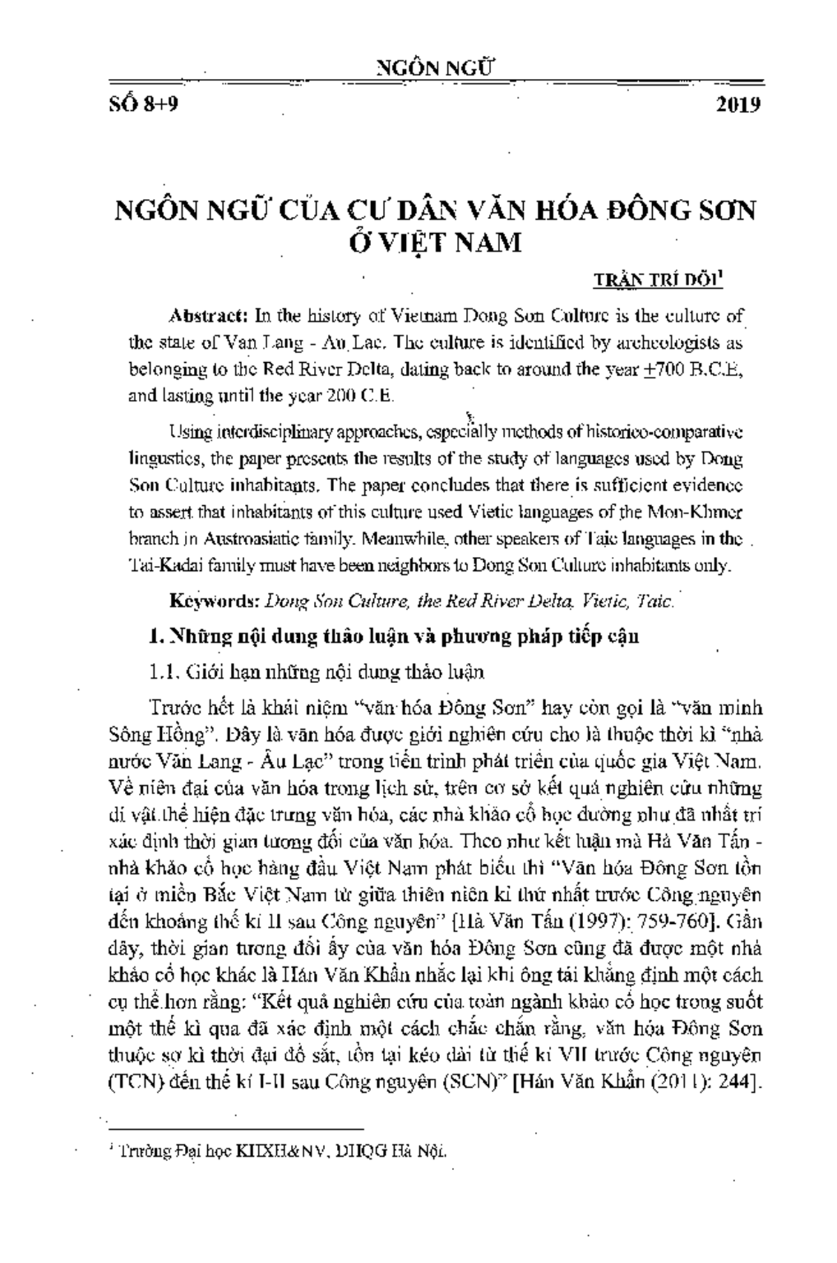 Ngon ngu cu dan dong son Ngôn ngữ của cư dân văn hóa Đông Sơn ở Việt