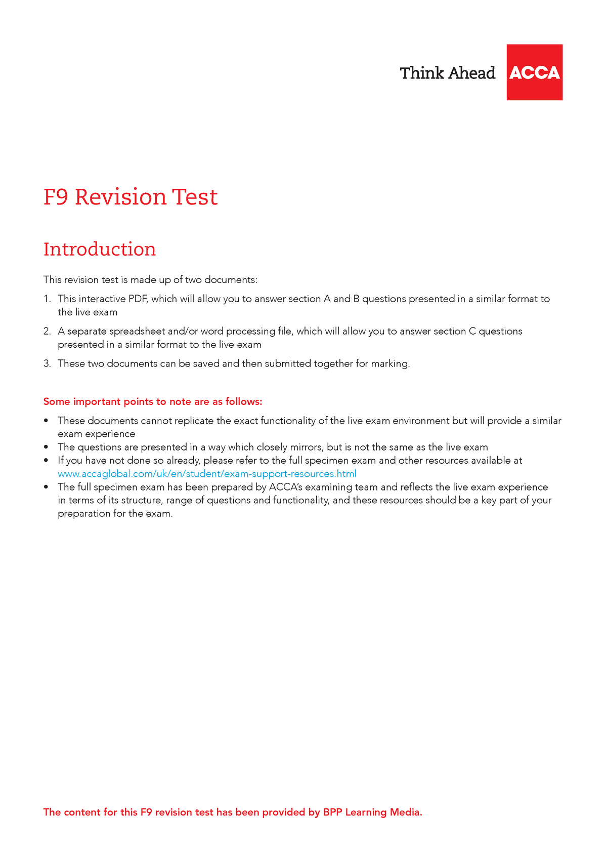 New F3 Test Preparation