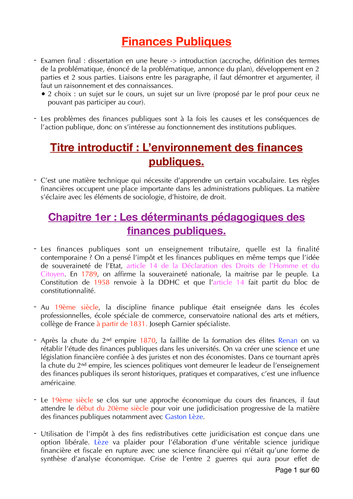 dissertation sur les finances publiques