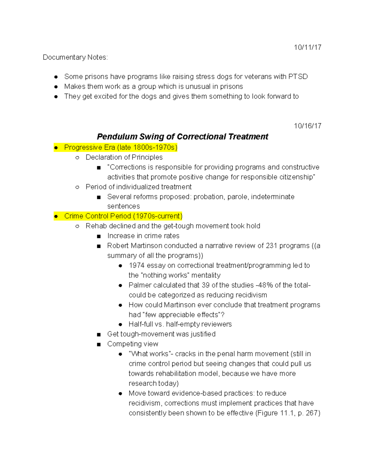 Corrections Notes-3 - Lecture notes all - 10/11/ Documentary Notes ...