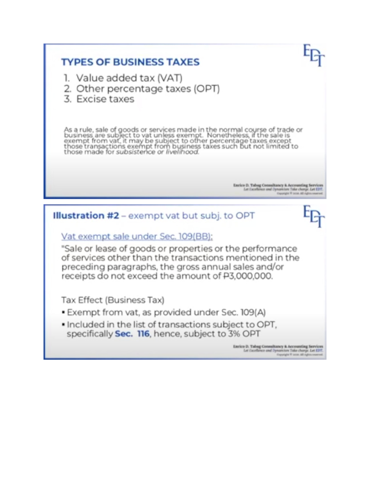 Types of Business taxes - Accountancy - Studocu