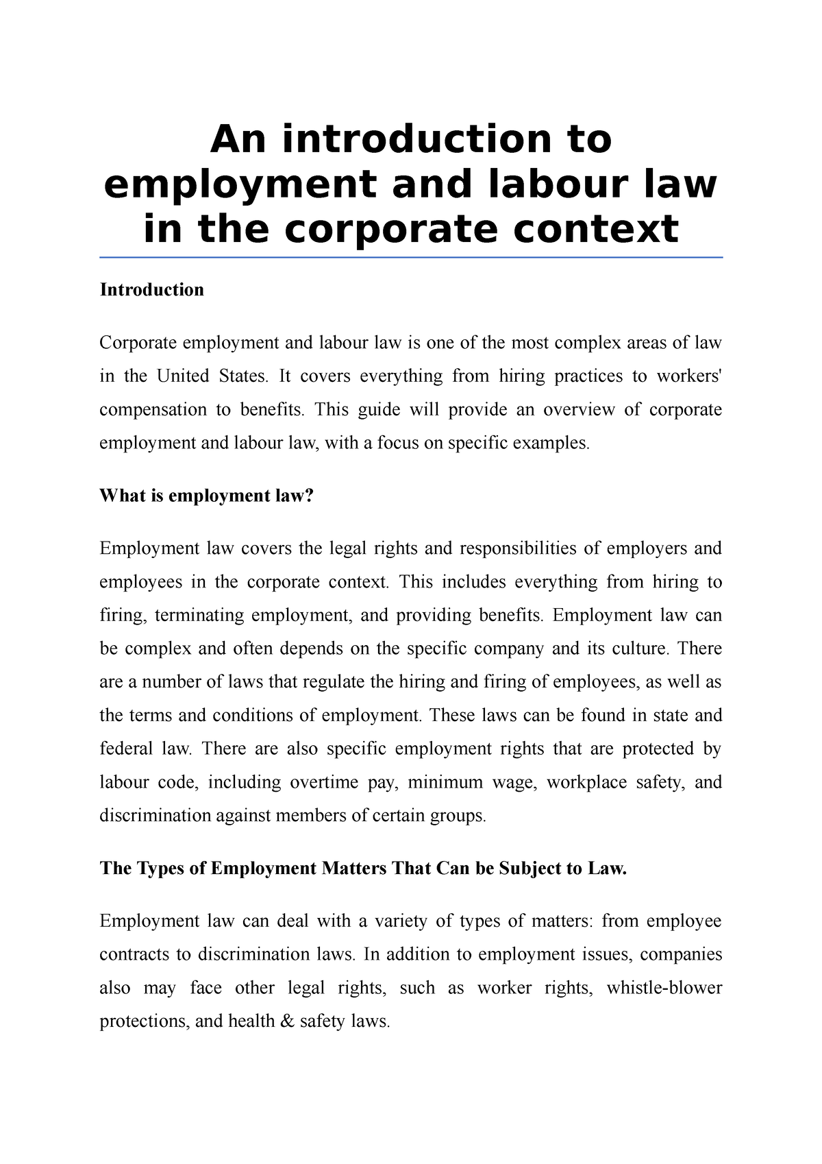 an-introduction-to-employment-and-labour-law-in-the-corporate-context