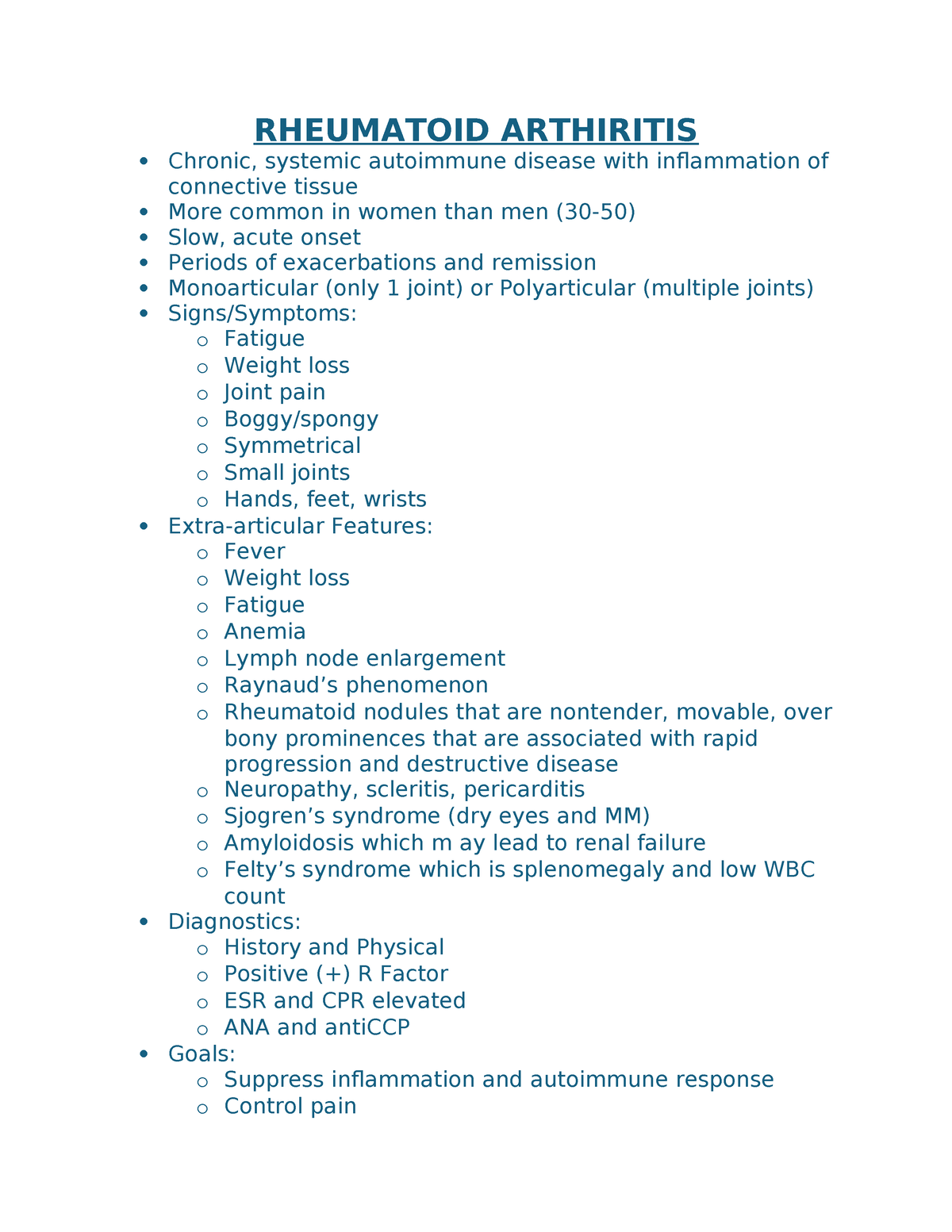 Rheumatoid Arthiritis - RHEUMATOID ARTHIRITIS Chronic, systemic ...