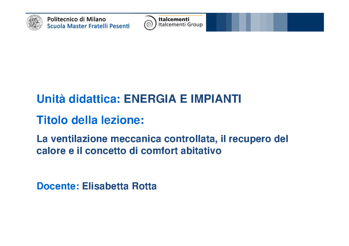 Ventilazione Forzata - Certificatore Energetico Degli Edifici, Eneria E ...