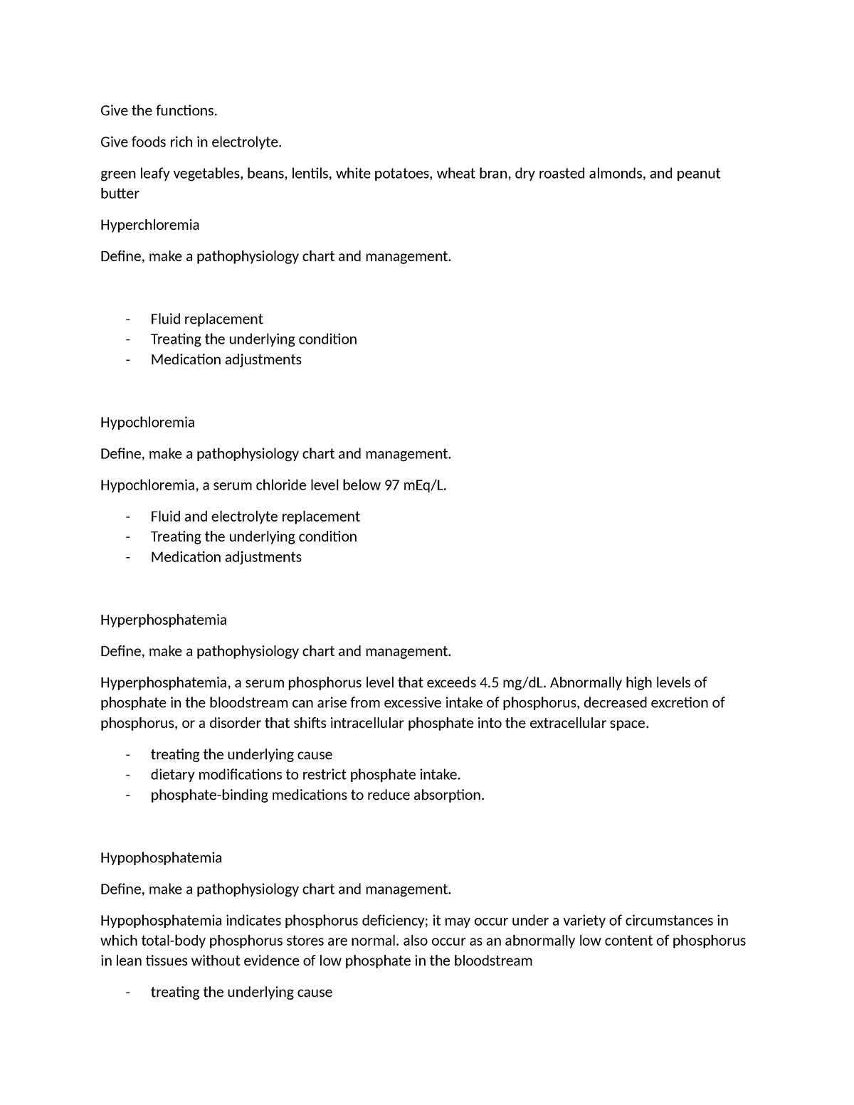 Pa Tho - nutrients - Give the functions. Give foods rich in electrolyte ...