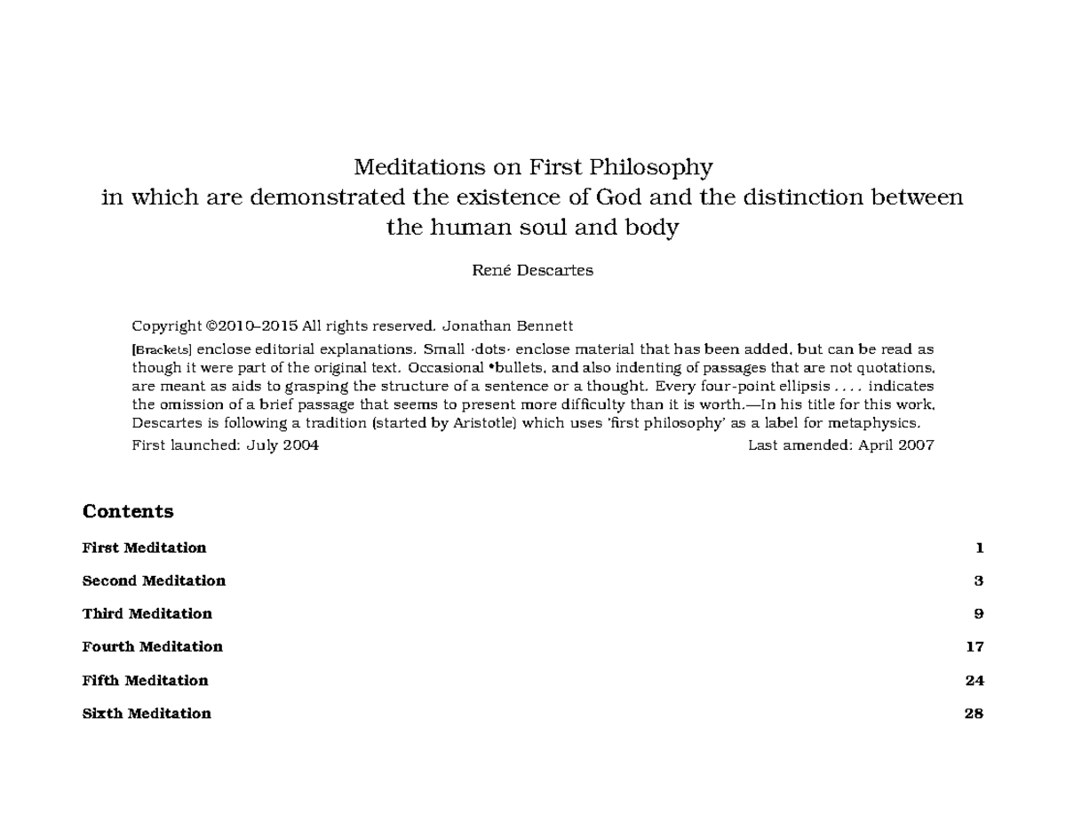 Descartes%2C+Meditations+-+Annotated - Meditations on First Philosophy ...