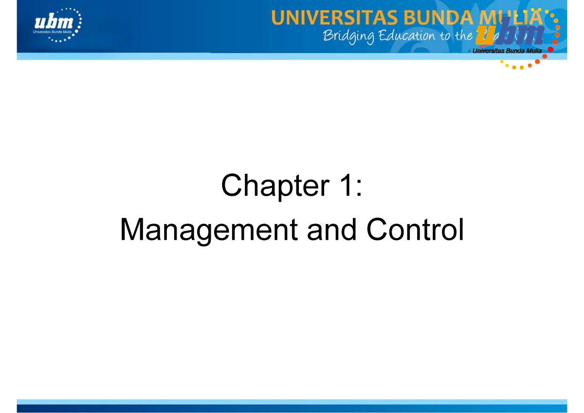 PB1MAT P1-2 Management And Control - Chapter 1: Management And Control ...