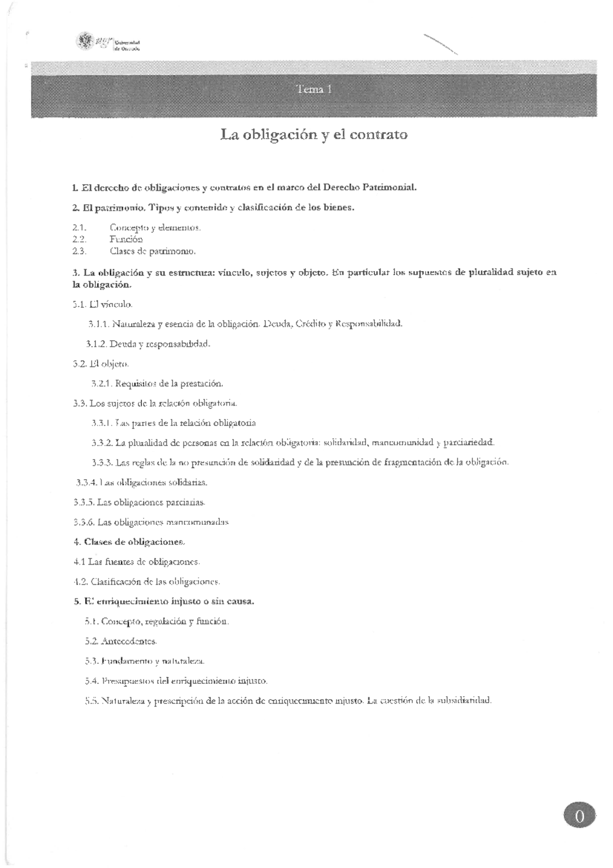 Tema 1. DERECHO DE OBLIGACIONES Y CONTRATOS. Principales ...