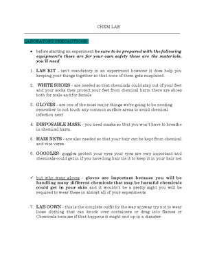 CHEM-LAB- Measurement - organic- bio chemistry - CHEM LAB MEASUREMENT ...