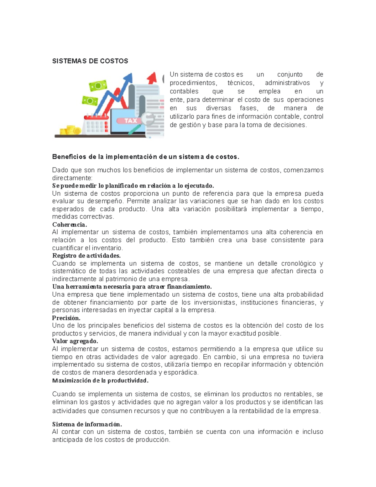 Sistema de Costos y Presupuestos - POLI - Studocu