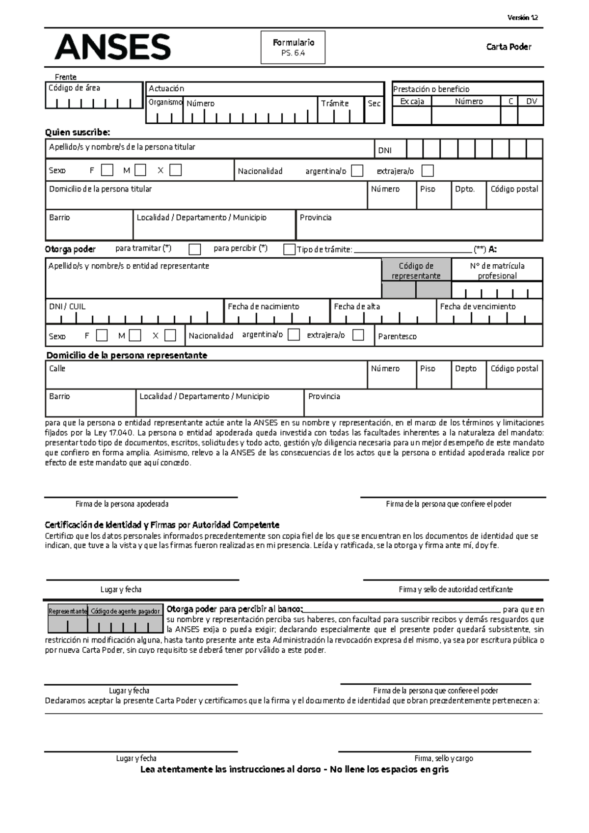 Carta poder nueva PARA ANSES TODO TIPO DE TRAMITES Y JUBILACIONES ...