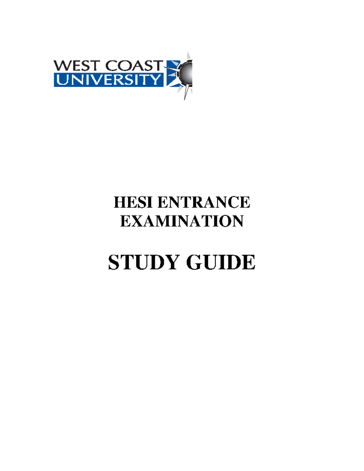 HESI Entrance Examination Study Guide - HESI ENTRANCE EXAMINATION STUDY ...