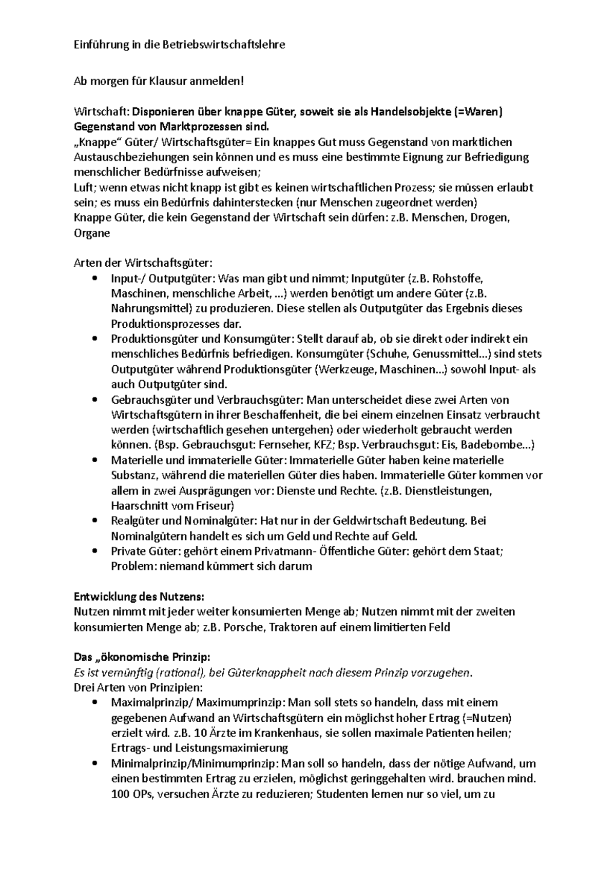 Einführung In Die Bwl Einführung in die BWL - Einführung in die Betriebswirtschaftslehre Ab
