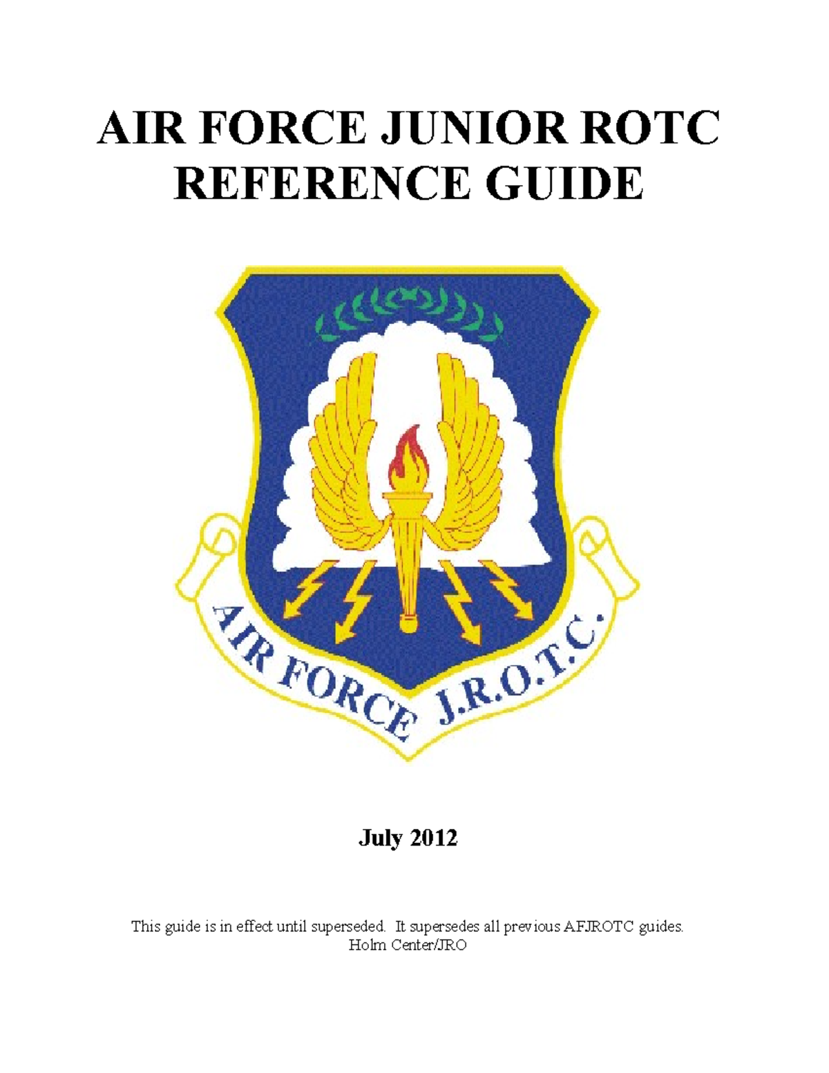 Afjrotc reference guide aug 12 uniforms awards - AIR FORCE JUNIOR ROTC ...