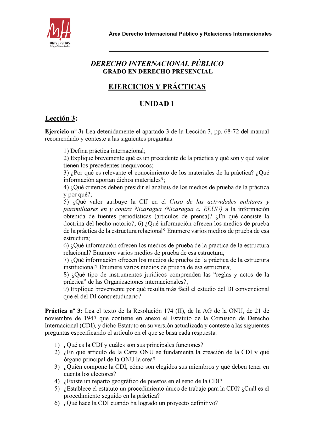 Ejercicios Y Prácticas Unidad 1 (Lección 3) - Área Derecho ...