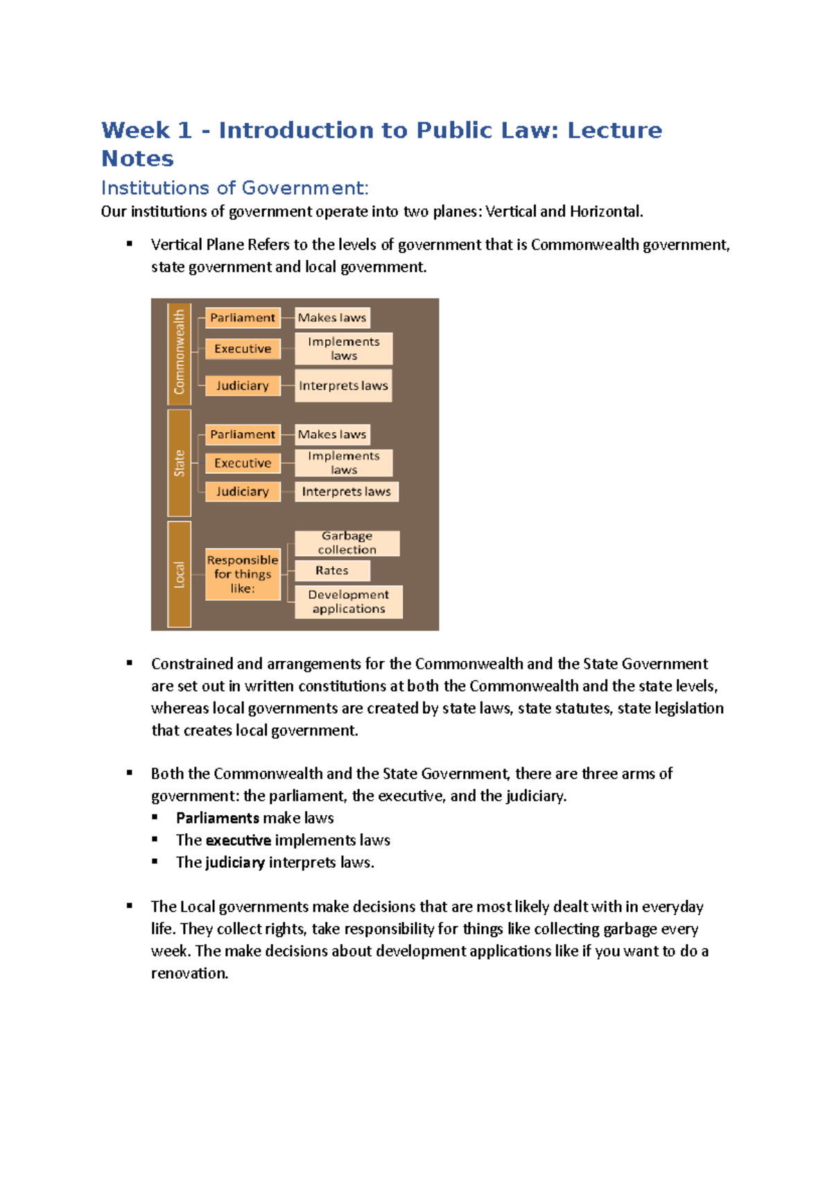 Government And Public Law Lecture - Week 1 - Introduction To Public Law ...