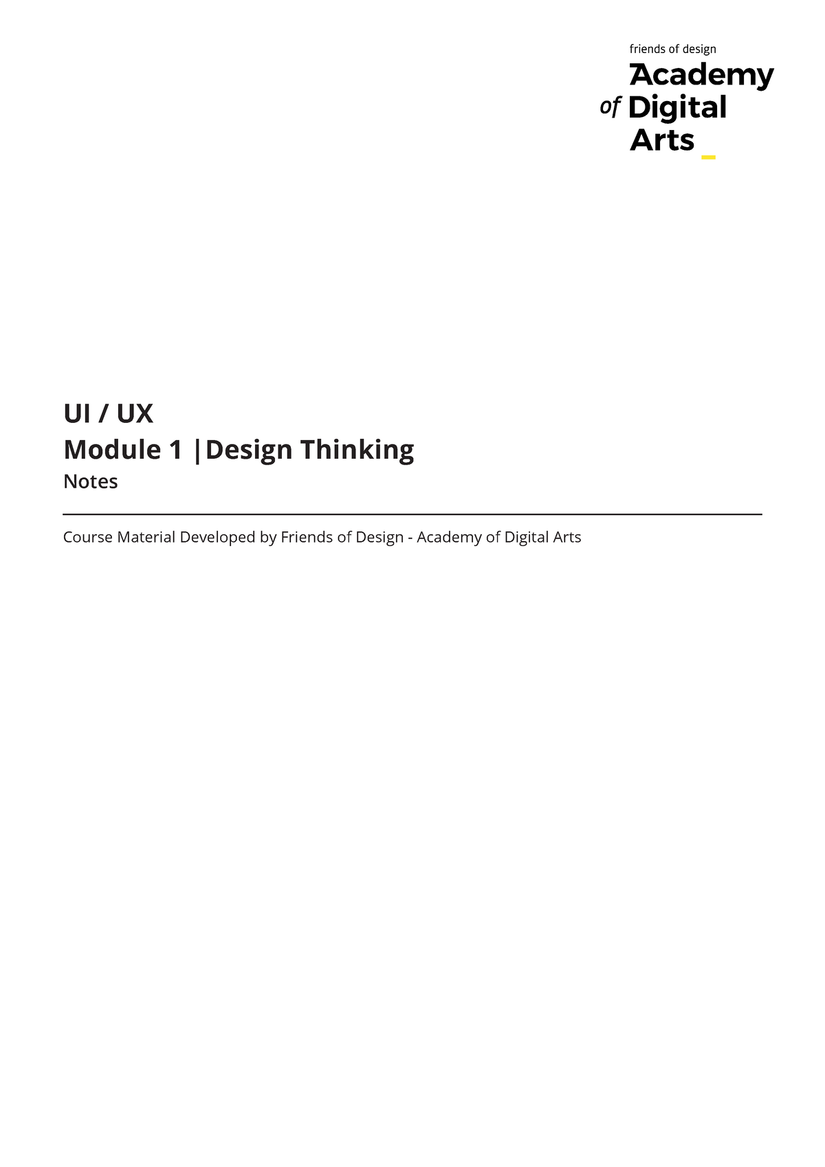 UX UI Notes Module 1 Design Thinking - Course Material Developed By ...