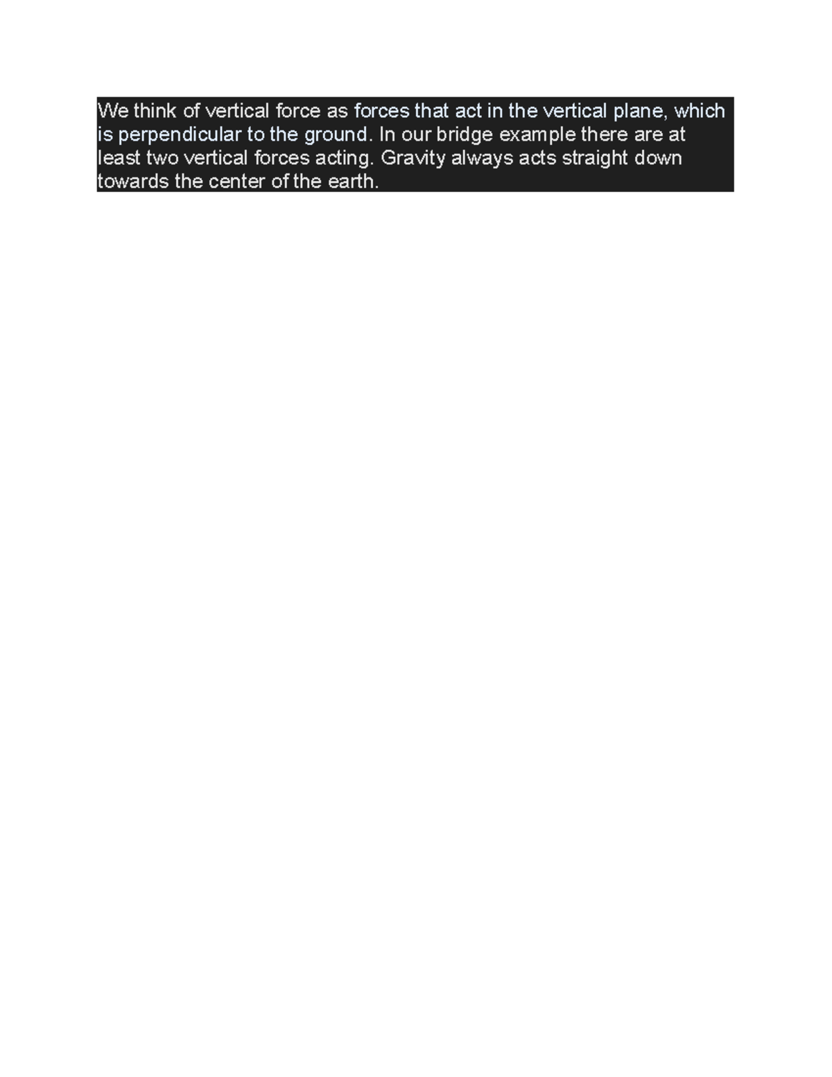Force - Bs Architecture - We think of vertical force as forces that act ...