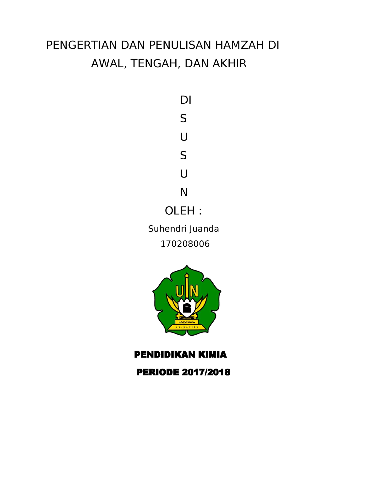 Pengertian Hamzah - PENGERTIAN DAN PENULISAN HAMZAH DI AWAL, TENGAH ...