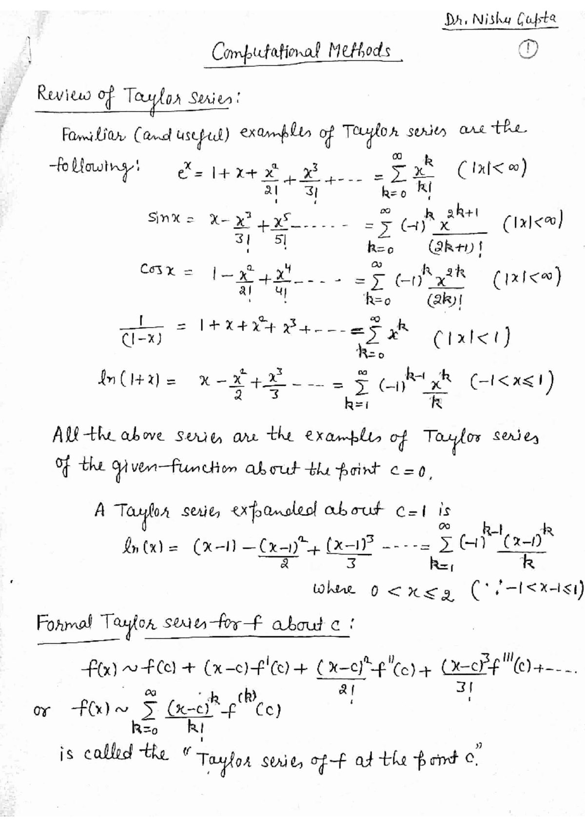 M1 - Topic 1 by nishu gupta - Computational methods - Studocu