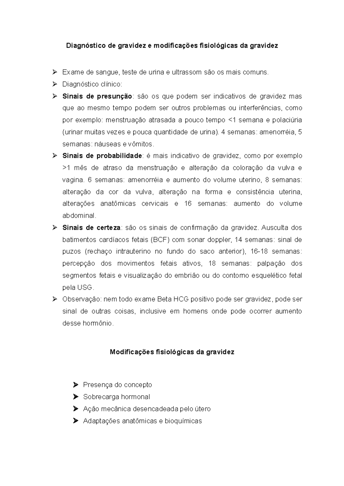 Diagnóstico de gravidez e modificações fisiológicas da gravidez ...