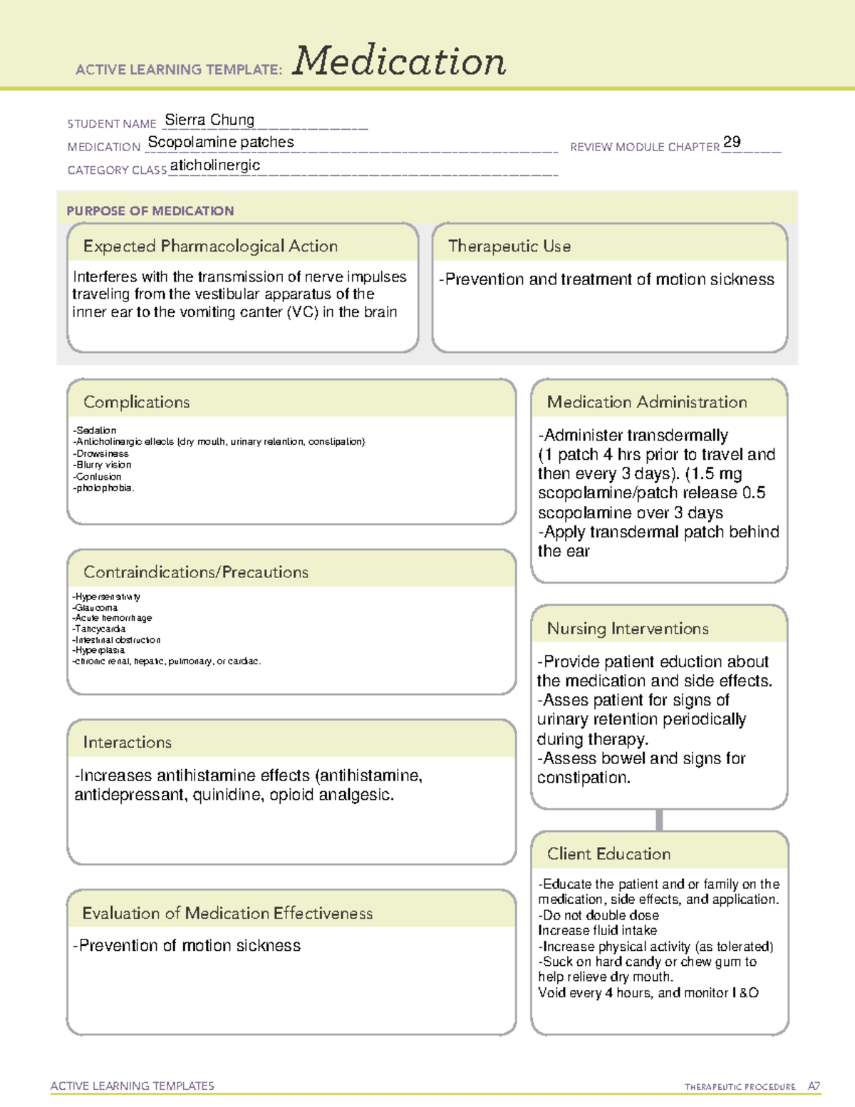 Scopolamine patches - ATI template - ACTIVE LEARNING TEMPLATES ...