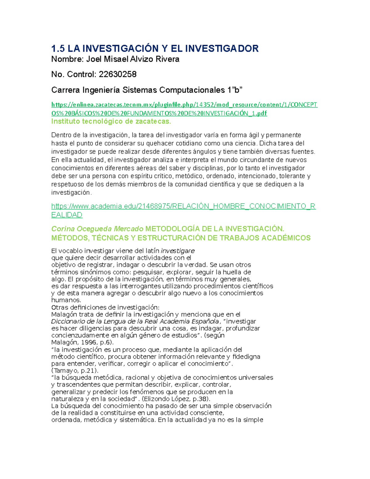 1.5 La investigación y el investigador - 1 LA INVESTIGACIÓN Y EL ...