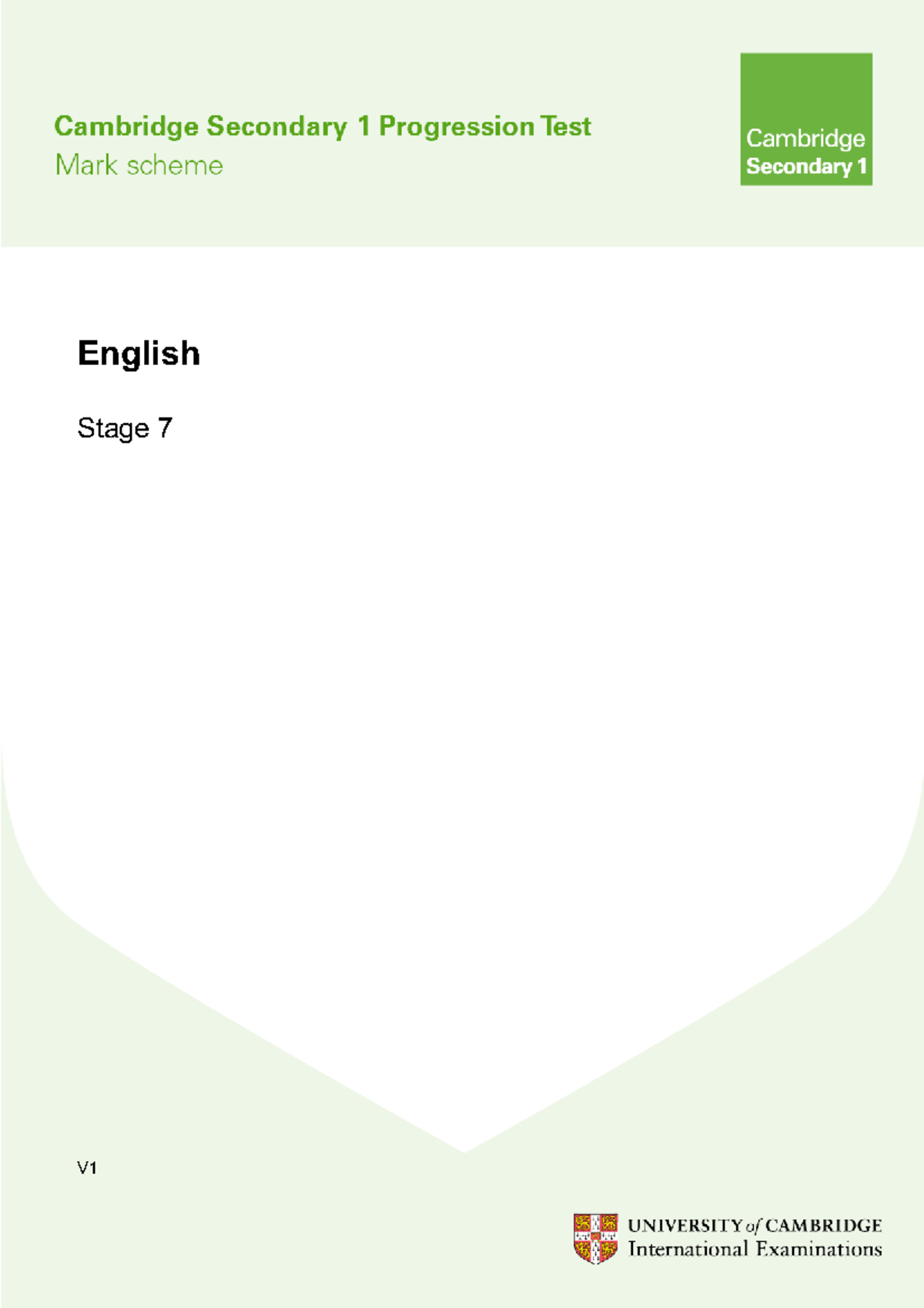 YEAR 7 Markscheme - ik nodig - English Stage 7 V Stage 7 Paper 1 Mark ...
