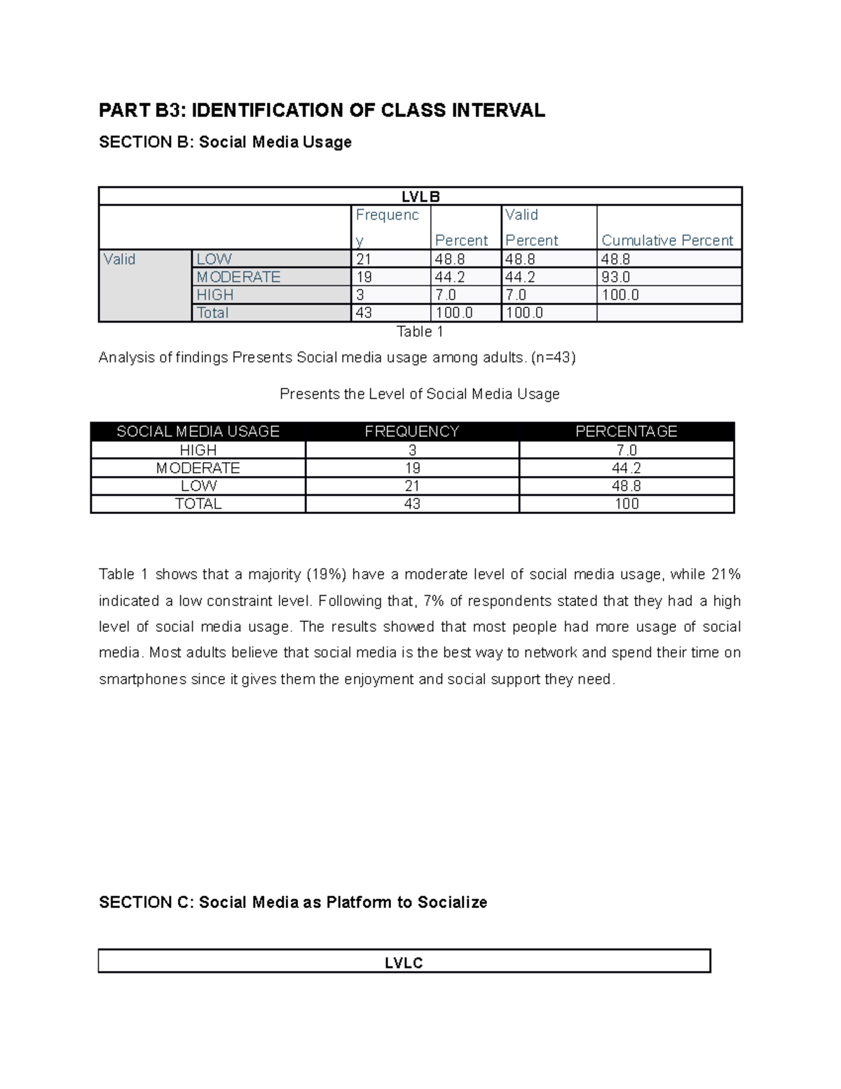 Class Interval bla PART B3 IDENTIFICATION OF CLASS INTERVAL