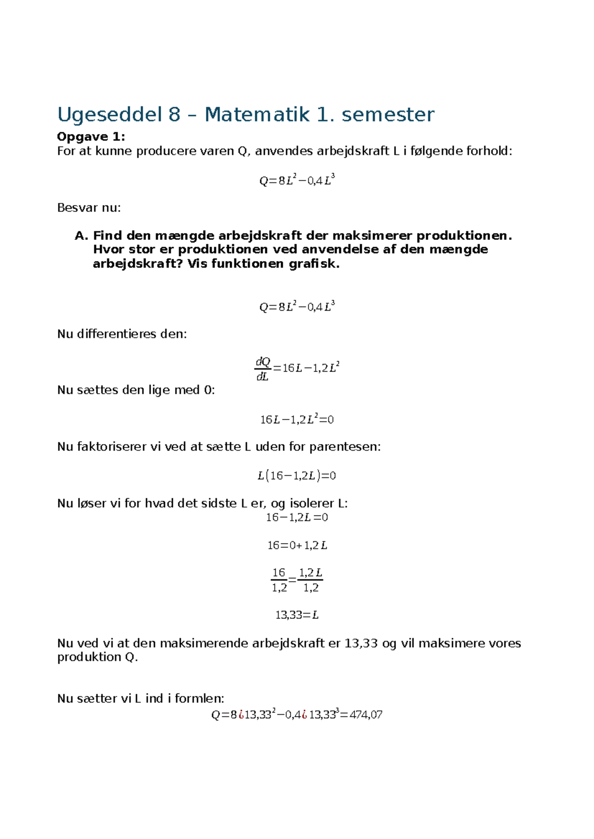 Ugeseddel 8 - Matematik 1. Semester - Ugeseddel 8 – Matematik 1 ...