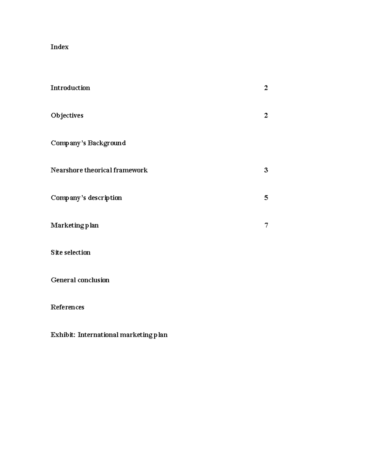 International Business Seminar PIA - Index Introduction 2 Objectives 2 ...