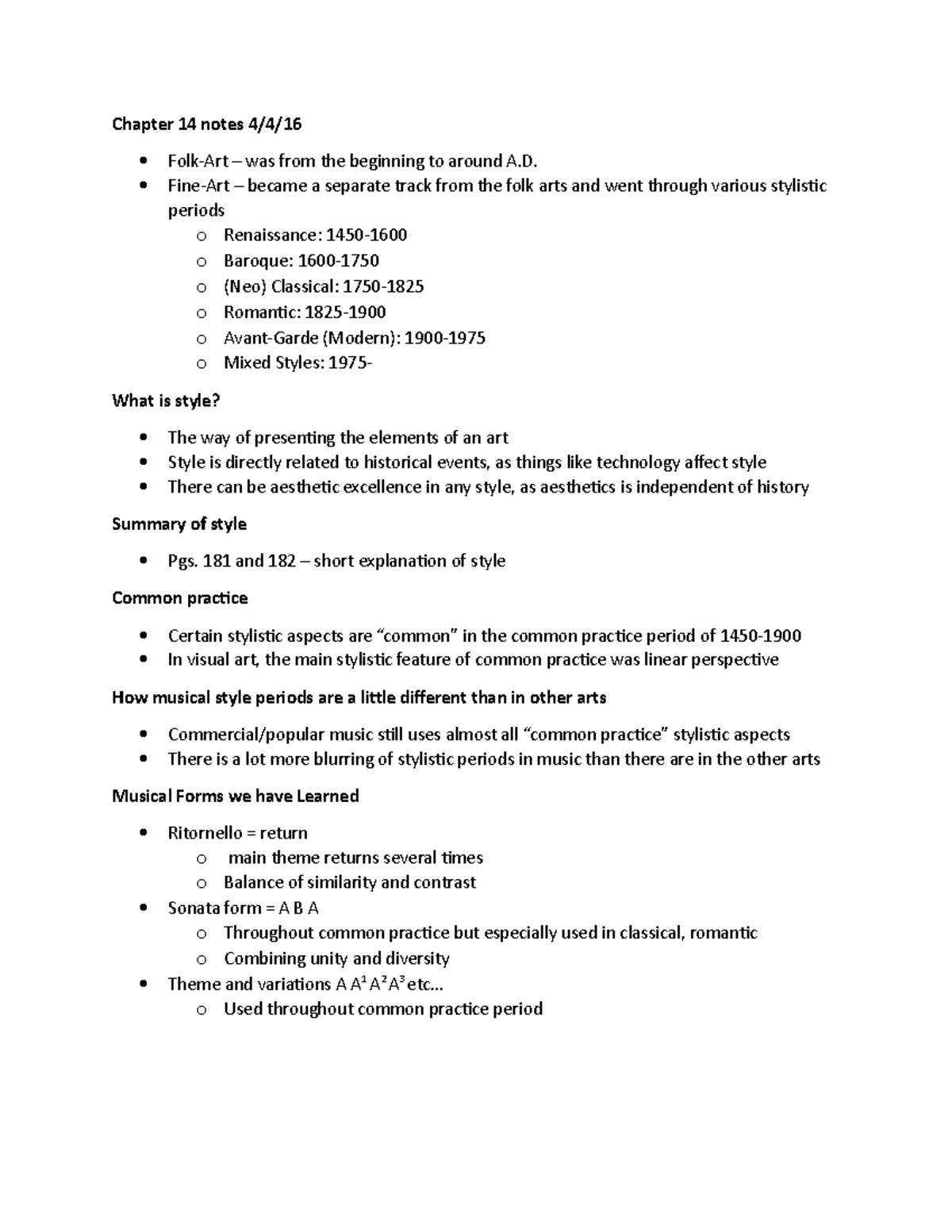 Chapter 14 - Textbook Notes Used For Final Exam - Chapter 14 Notes 4/4 ...