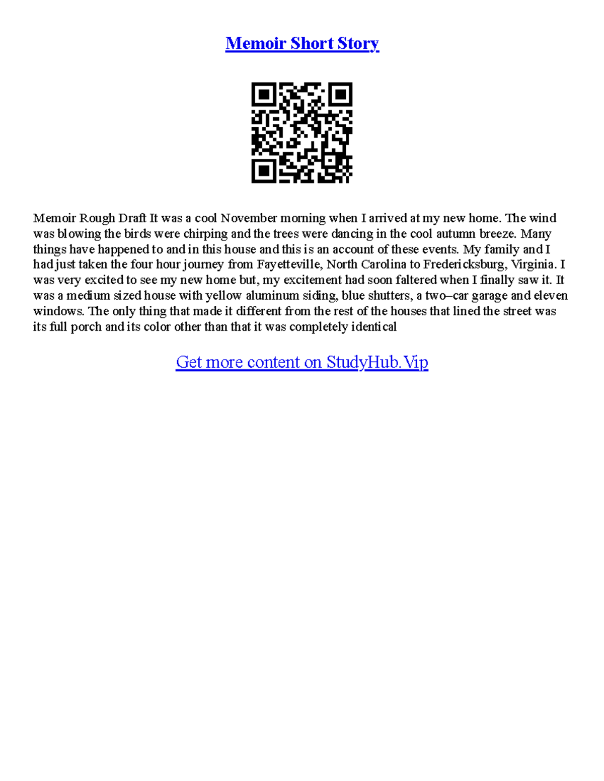 Memoir Essay Sample Memoir Short Story Memoir Rough Draft It was a