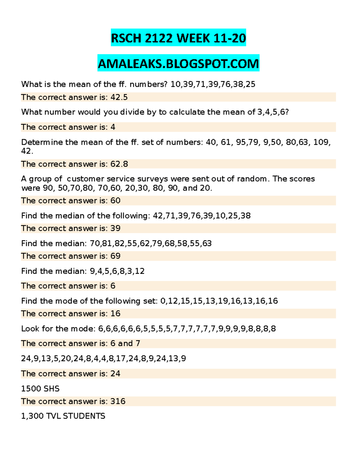 [ Amaleaks. Blogspot.COM] RSCH-2122 WEEK 11-20 - RSCH 2122 WEEK 11 ...