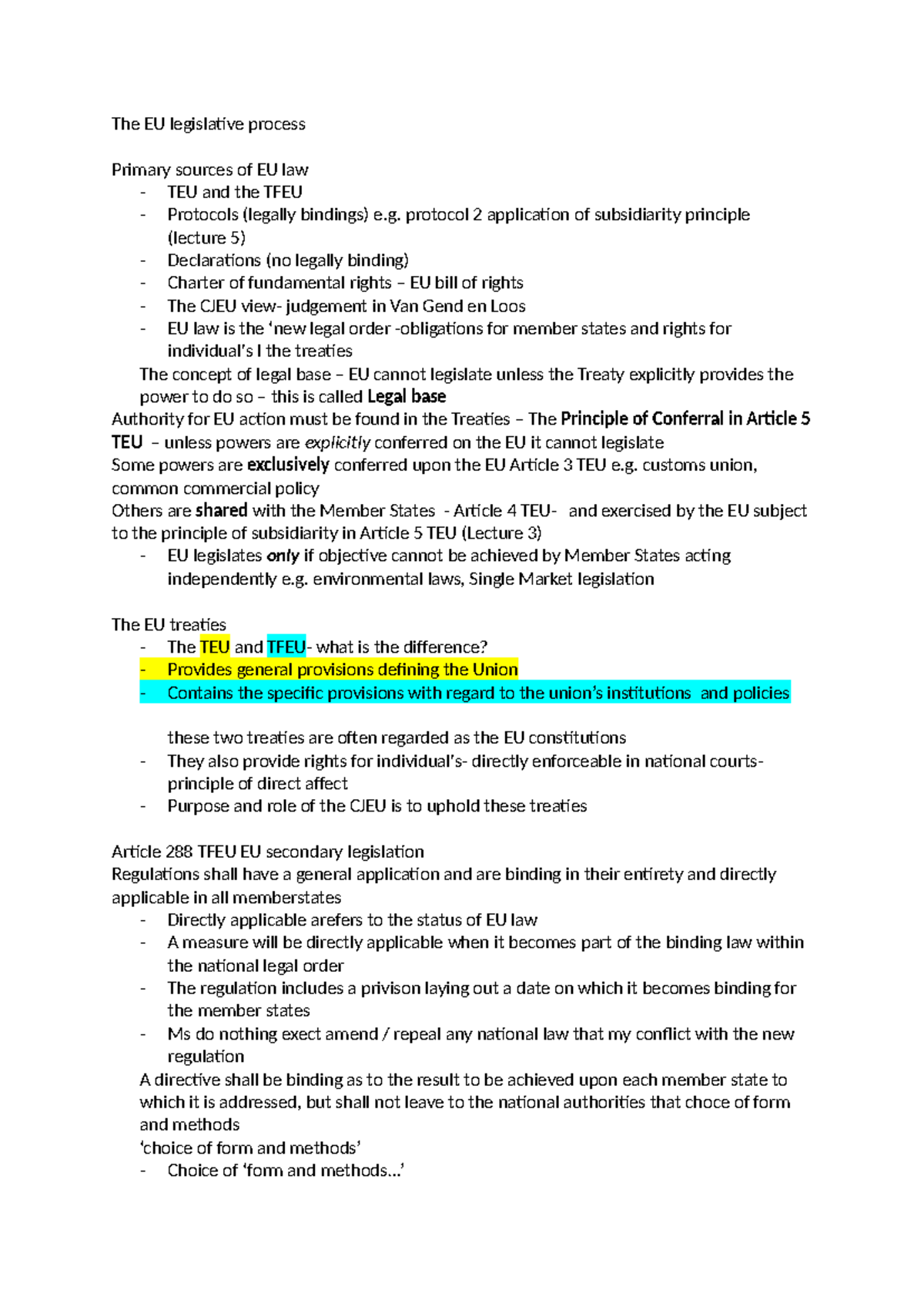 EU legislative process - The EU legislative process Primary sources of ...