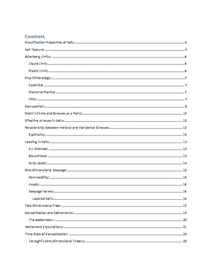 SOIL MECHANICS FORMULA SHEET FOR FINAL EXAMS. - Formula sheet Week 1 ...