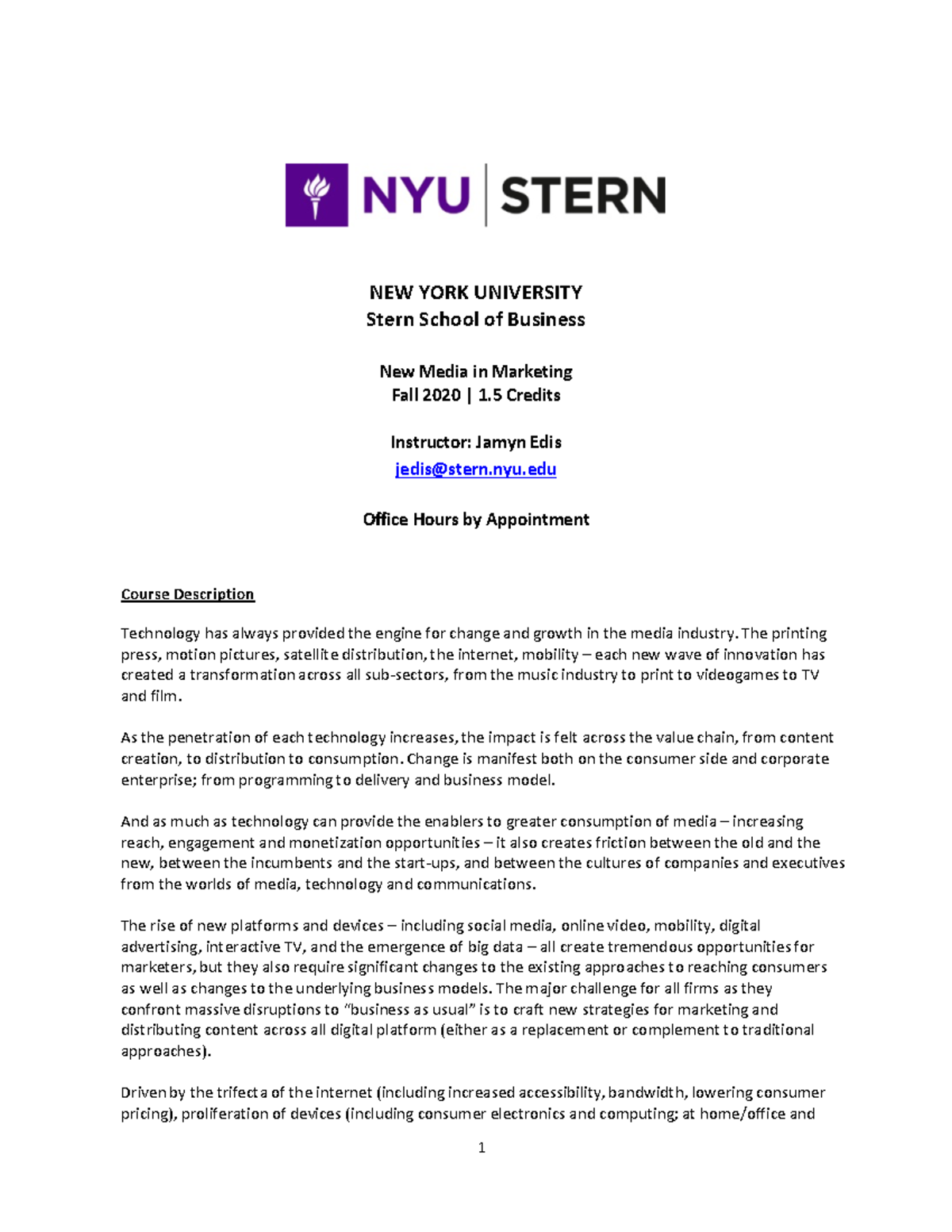 MKTG-GB - Syllabus - NEW YORK UNIVERSITY Stern School of Business New ...