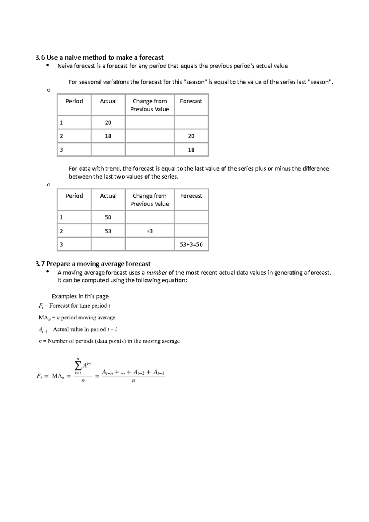 Operations management - ch. 3 (3) - 3 Use a naive method to make a ...