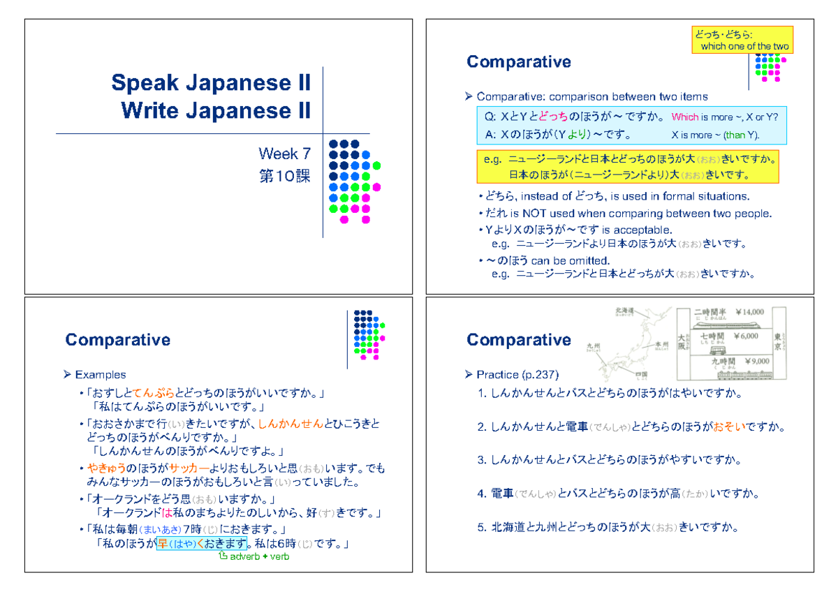 Week 7 G Wo Sa Week 7 Lecture Speak Japanese Ii Japa611 Aut Studocu