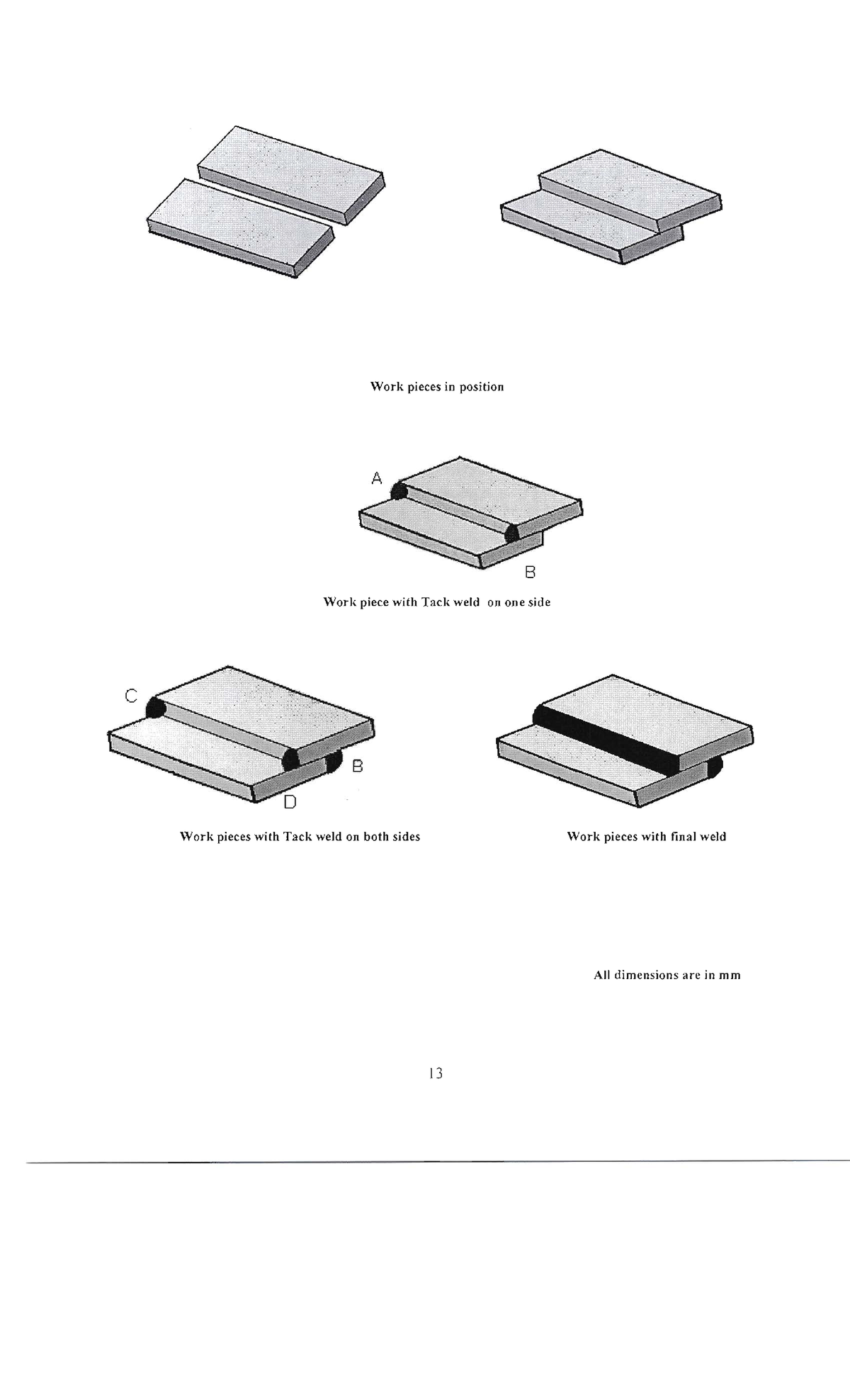 Lap Weld joint Assignment - Work pieces in position Work piece with ...