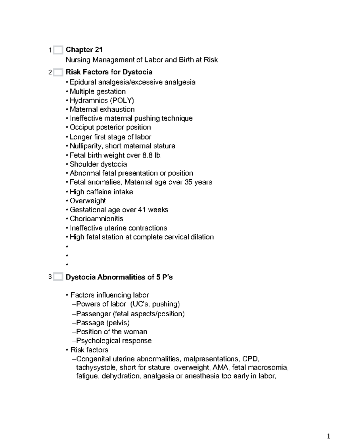 Chapter 21 - n/a - 1 Chapter 21 Nursing Management of Labor and Birth ...