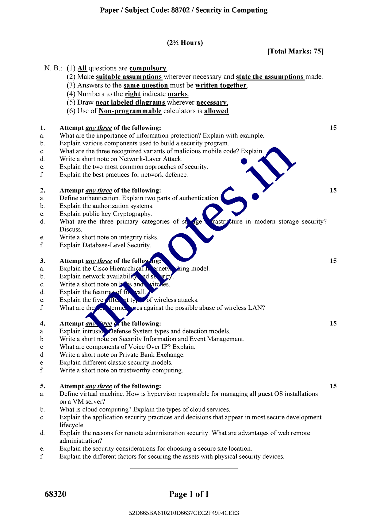 Tybsc-IT SEM6 SIC APR19 Munotes Mumbai University - 68320 Page 1 Of 1 ...