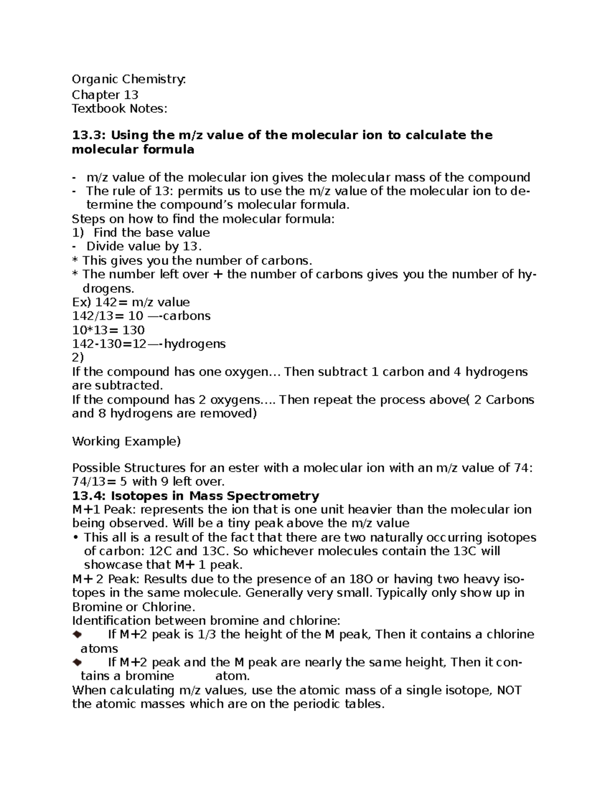 Organic Chemistry Chapter 13 Textbook Notes - Organic Chemistry ...