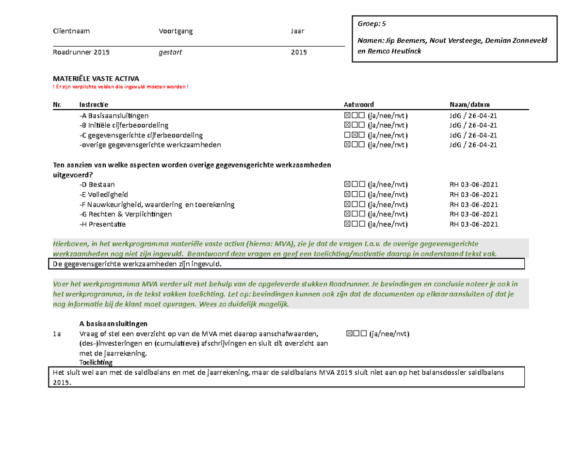 2021 Roadrunner week 4+5 v1 - Clientnaam Voortgang Jaar Roadrunner 2019