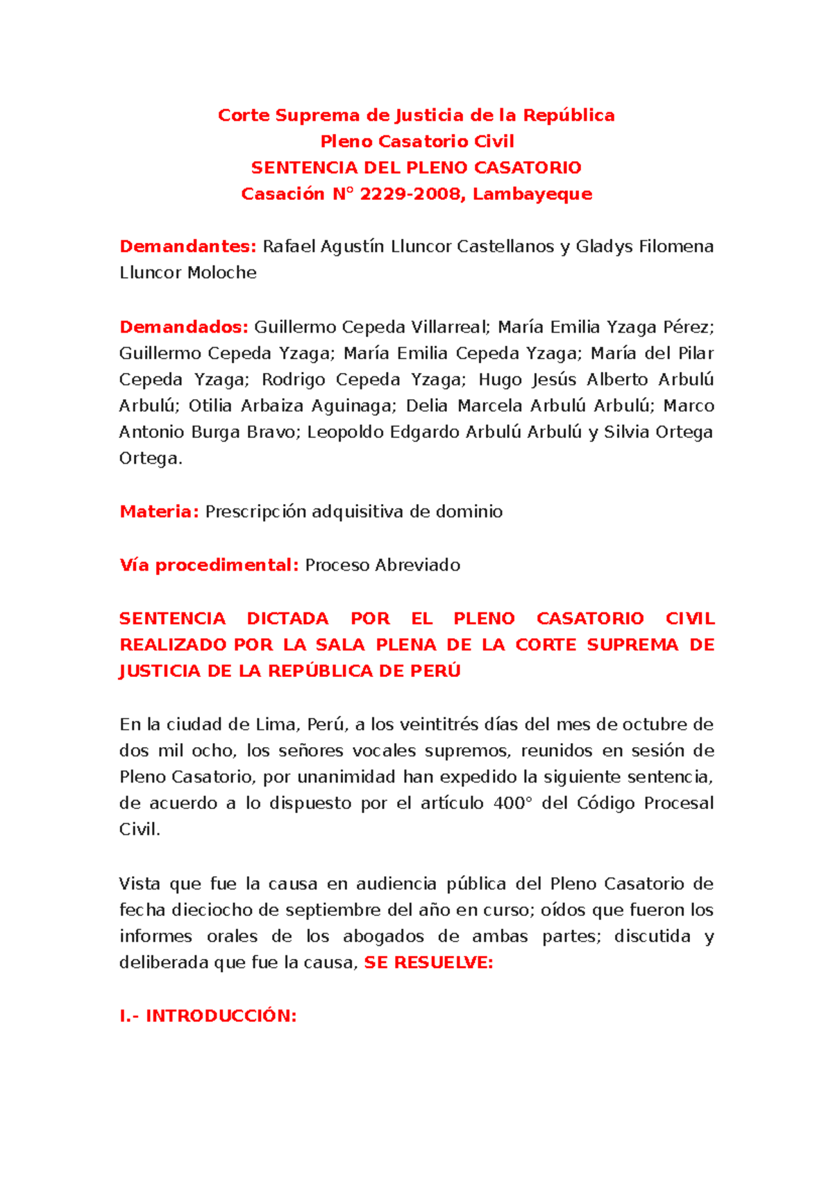 Sentencia TC - II.1 Plenario (Corte Suprema de Justicia de la República ...