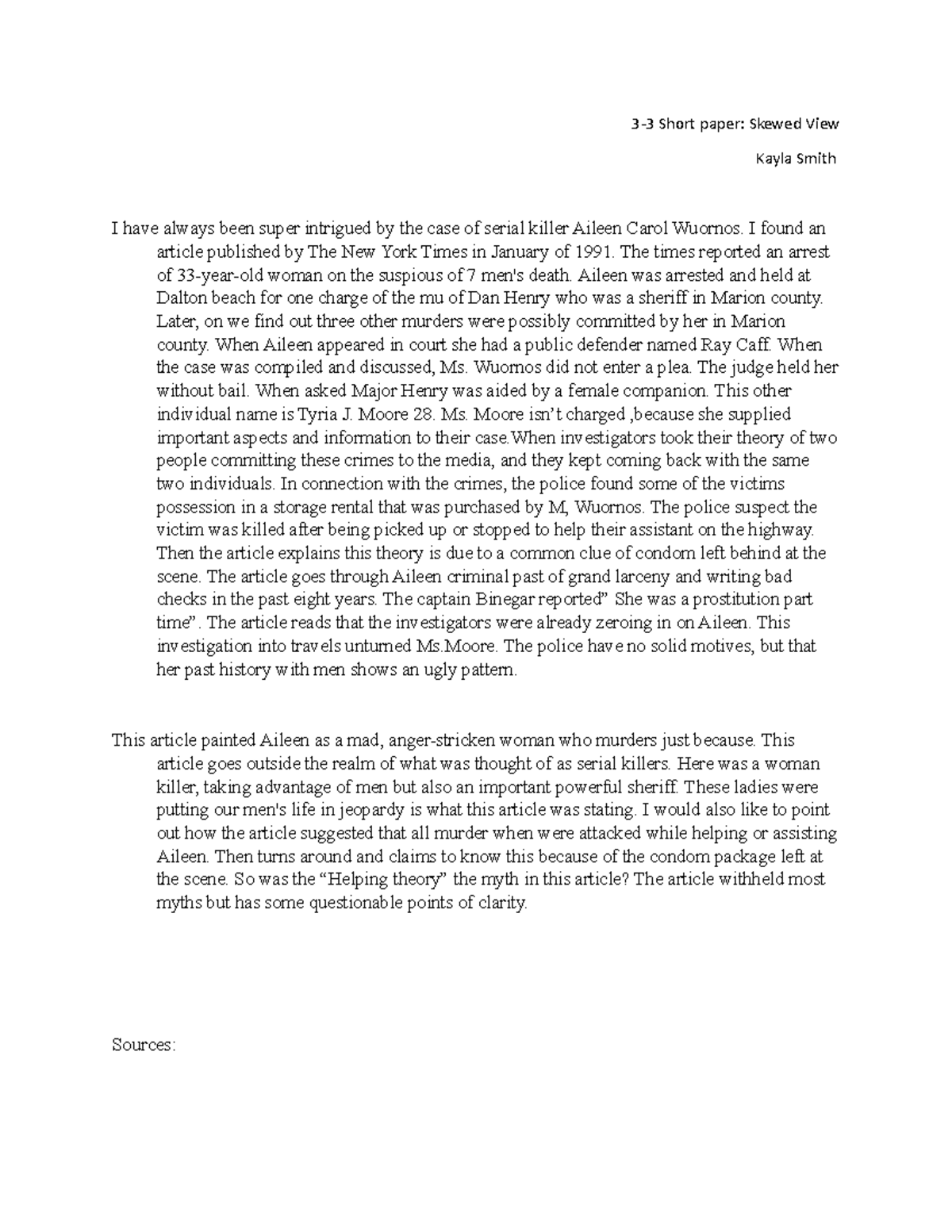 Soc-326 3-3 Short paper - 3-3 Short paper: Skewed View Kayla Smith I ...