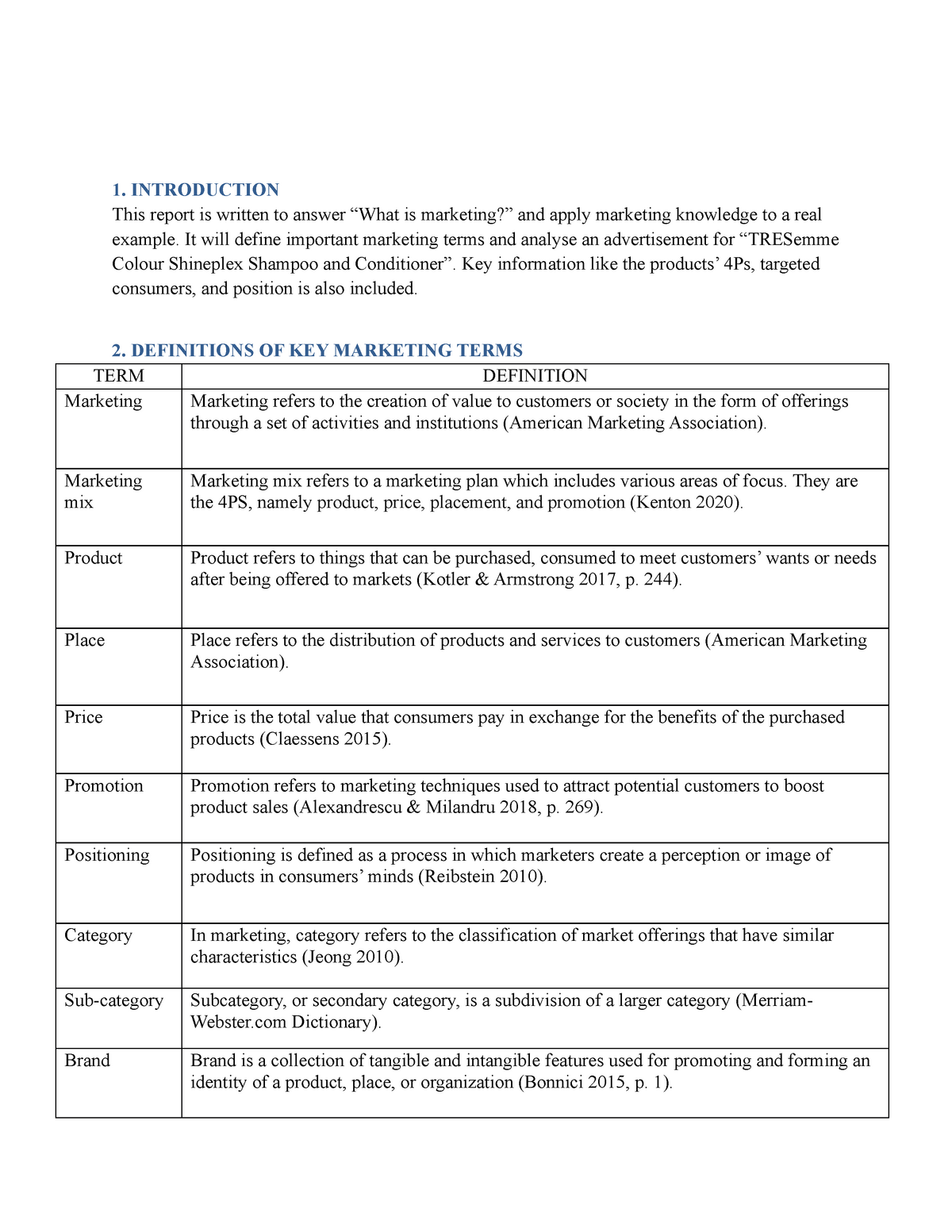 assignment 1 social marketing report