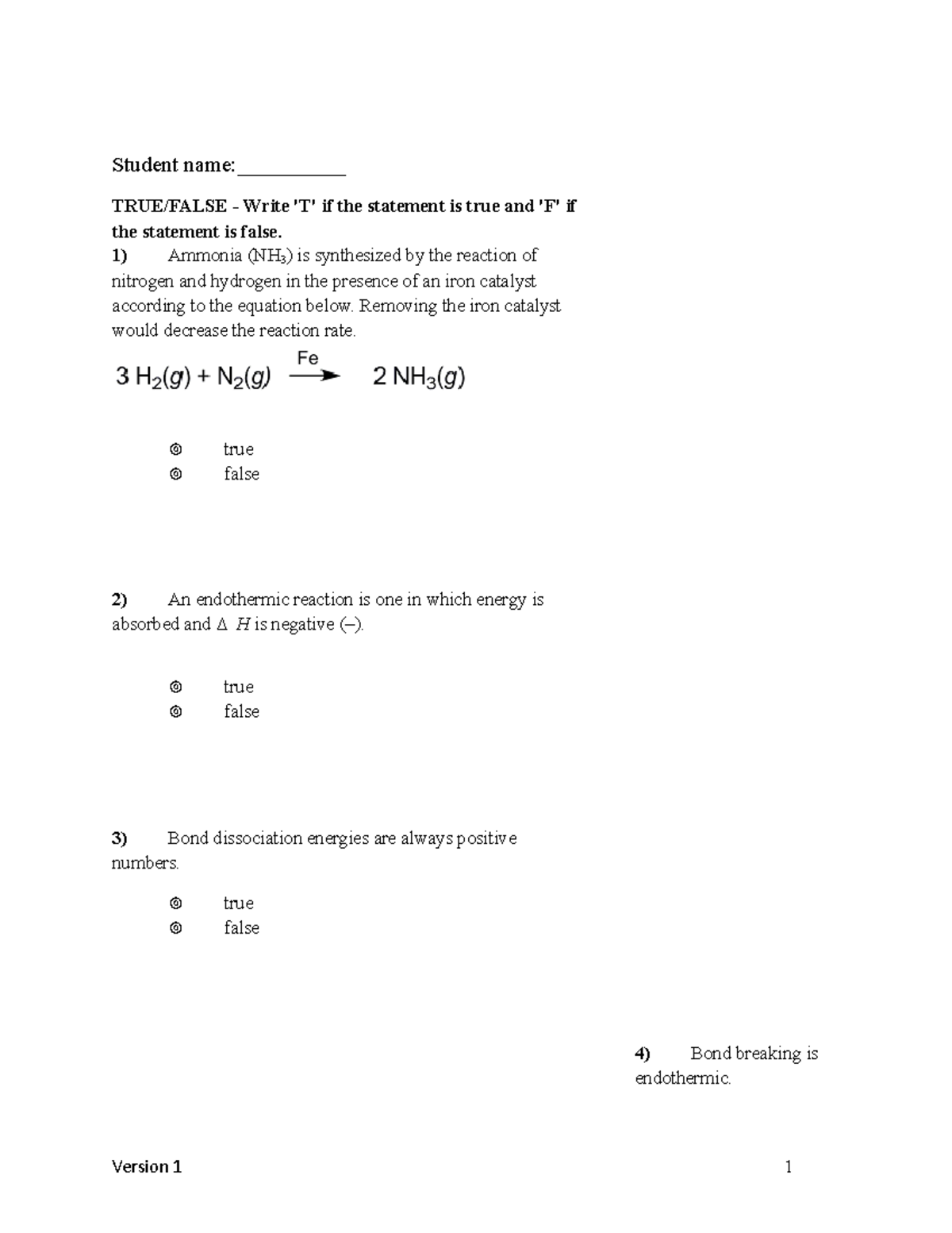 Chem 140A Fall 2022 Chapter 6 Study Guide - Student Name ...