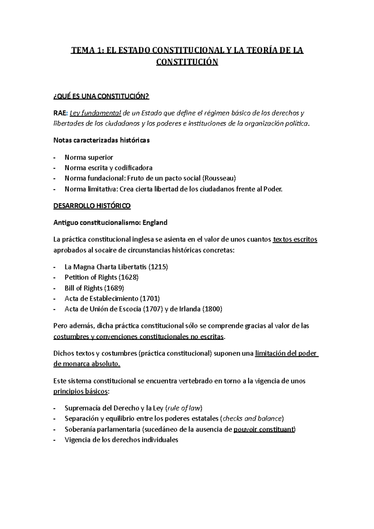 Temario completo - TEMA 1: EL ESTADO CONSTITUCIONAL Y LA TEORÍA DE LA ...